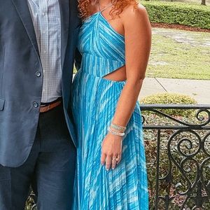 Blue cut out formal dress